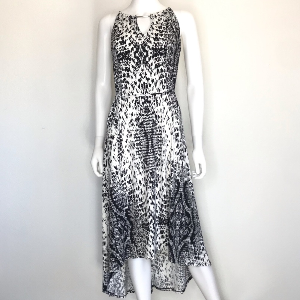 New York & Company Black and White Printed High-Low Dress New York & Co.